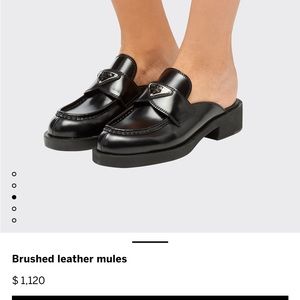 2023 Prada Brushed Leather Mules - EUC Sz 38.5